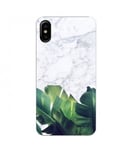 Coque Iphone XS Marbre blanc jungle tropical