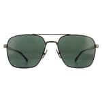 Hugo Boss Square Mens Matte Ruthenium Green Sunglasses - Grey Metal - One Size