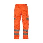 Yoko Hi vis polycotton cargo trousers - Orange - 38 Long