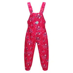 Regatta MuddyPudDungaree Kids' Peppa Pig Waterproof, Breathable, Printed Dungarees. Featuring Lightweight Pink