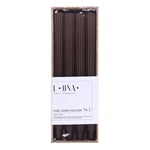 DONAU HOME - Lot de 4 bougies à tige longues nervurées - Marron - 30 x Ø 2,25 cm - Non parfumées - Bougies de table - Pour décoration dans le salon, la salle de bain - Durée de combustion : 10 heures