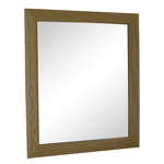 Mirror Square MDF Wood Wall Mounted Indoor Home Decor Light Oak Effect 59cm