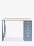 Bisley MultiDesk Ply Wood Home Office Desk with 6 Drawers, 105cm