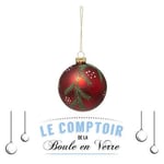 FEERIC Lights and Christmas - Boule DE Noel Verre 80MM IMP Branches RG