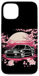 Coque pour iPhone 13 Retro JDM Voiture de course japonaise Drift Tuning Car Sakura Blossom