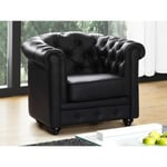 Vente-unique Fauteuil en simili CHESTERFIELD - Noir