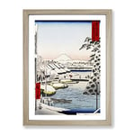 Sukiyagahsi By Utagawa Hiroshige Asian Japanese Framed Wall Art Print, Ready to Hang Picture for Living Room Bedroom Home Office Décor, Oak A4 (34 x 25 cm)