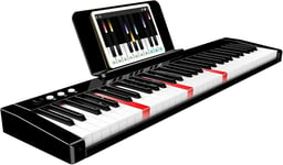 Erence Piano Numerique Avec 61 Touches Semi-Lestées Et Touches Lumineuses Batterie Intégré De 1800Mah Et Interface Midi Avec Support De Partitions Bluetooth Sacs Pour Clavier Câble Audio Casque