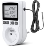 Digital termostat för värme/kyla med uttag, LCD-temperaturregulator, 230V för växthustemperaturregulator/terrariumtermostat (uttag)