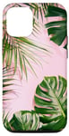 iPhone 12/12 Pro Palm Leafs Tropical Pattern Light Pink Case