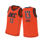 VSCK George Thunder # 13 Basketball Uniforme Jersey pour Hommes, Version en V Version en Vrac Sweat-Shirt, Gilet Respirant sans Manches Neutres, Convient à la Formation e orange11-S