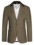 Veste Homme Elégant Business Blazer à 2 Boutons en Laine mélangée Espresso L