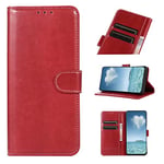 COQUE OnePlus 10 Pro 5G étui,Coque Portefeuille en Cuir avec Fente pour Carte,Coque en TPU Souple en Cuir texturé Crazy Horse pour OnePlus 10 Pro 5G-Rouge