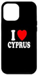 Coque pour iPhone 12 Pro Max I Heart (Love) Chypre Voyage Vacances Tourisme Méditerranée