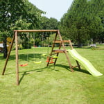 SOULET Figue Wooden Climbing Frame with Slide x2 Swings x1 Seesaw Playground