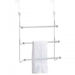 3 Tier Over Door Towel Rail Holder Hanger Tidy Stand Rack Airer Chrome