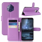 Nokia 9 Pureview      Pu Wallet Case    [Purple]