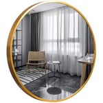 GOLD&CHROME UNIQUE DESIGN Miroir Mural Rond de Marque avec Cadre en Aluminium - Doré ⌀50 cm - Surface Miroir résistante à l'humidité - 3 cm de Profondeur - Cadre Miroir brossé anodisé