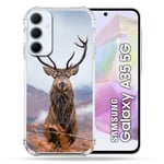 Cokitec Coque Renforcée pour Samsung Galaxy A35 5G Chasse Chevreuil Montagne