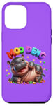 Coque pour iPhone 12 Pro Max Adorable bébé hippopotame Moo Deng Merry Christmas Cheer