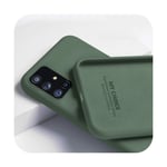 Liquid Silicone Soft Case For Samsung A51 A50 S10 Plus S8 S9 S20 FE Note 20 Ultra S10E A71 A70 A21S A31 A41 Coque-Dark Green-For Samsung S20 FE