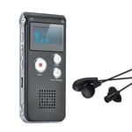 Bärbar digital röstinspelare ljudinspelare diktafon LCD-inspelare MP3-spelare-8 GB (svart)