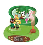 LEXIBOOK Nintendo-Réveil Projecteur pour Enfants Animal Crossing-avec Veilleuse et Projection de l'heure au Plafond, Effets sonores, Garçon, Fille, à Piles, Vert, RP500AC, Green, Medium