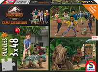 Schmidt Spiele 56434 Jurassic World Puzzle 3 x 48 pièces pour Enfants, coloré