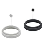 Lurch 70271 Lot de 2 moules à œufs ronds en silicone platine de qualité supérieure sans BPA Gris clair/gris