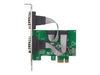 Manhattan PCI Express Card, 2x Serial DB9 ports, 2.5 Mbps, x1 x4 x8 x16 lane buses, Standard/Low Profile PCI, Three Year Warranty, Box - Adaptateur série - PCIe - RS-232 x 2