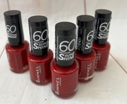 RIMMEL 60 SECONDS Nail Polish Super Shine - 320 Rapid Ruby 5 x 8ml