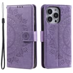 Trolsk Mandala Wallet with Strap (iPhone 15 Pro) - Lila