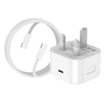 AAZV iPhone 15 Fast Charger Plug And Cable [MFi Certified],PD 20W USB C Charger With 6 FT USB C Cable, Compatible iPhone 15/15 Plus/15 Pro/15 Pro Max, iPad Pro/Air/Mini