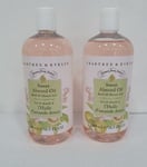 2 x Crabtree & Evelyn Sweet Almond Oil Bath and Shower Gel 500ml Jumbo Free P&P