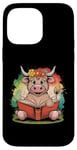 Coque pour iPhone 14 Pro Max Livre de classement de la ferme Motif vache écossaise Highland