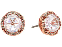 Kate Spade New York pave round large studs, Clear/Rose Gold