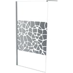 Paroi de douche alea - Verre trempé 10mm - Sérigraphie miroir - 100x200cm - SÈrigraphiÈ