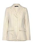 Striped Cotton-Blend Blazer Cream Lauren Ralph Lauren