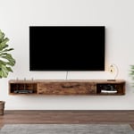 Étagère TV flottante en bois,Etagere TV Murale Meuble TV Suspendu Bois Etagere Murale Flottante TV Meuble Etagere TV Support TV Mural Meubles TV Mural TV Armoire with Doors Meuble de TV avec Rangement