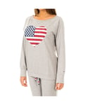 Tommy Hilfiger Womens Long-sleeved crew-neck sweatshirt 1487903371 woman - Grey - Size Small