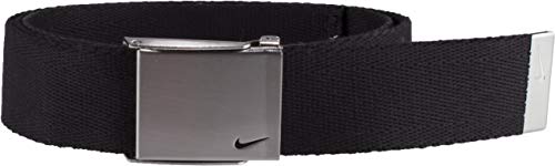 NIKE Men's Swoosh Web Belt, Black, One Size