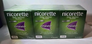 Nicorette Inhalator  15mg 4 Cartridges Sealed Box Of 12 Packs Expiry 10/26