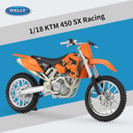 Welly 1:18 Ktm 450 Sx-f Legering Motorcykel Modell Diecast Metall Leksak Motorcykel Modell Hög Simulering Samling Barn Leksaker Present Db With foam box1