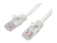 Startech.Com Cat5e Patchkabel Med Hakfria Rj45-Kontakter – 2 M, Vit - Patch-Kabel - Rj-45 (Hane) Till Rj-45 (Hane) - 2 M - Utp - Cat 5E - Formpressad, Hakfri - Vit