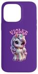 Coque pour iPhone 14 Pro Max Motif licorne violet pour fille