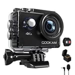 GOOKAM Caméra Sport 4K 30fps WiFi, Caméra Étanche 40M avec 170°Grand-Angle Microphone Externe 2.4G Télécommande, EIS avec 2 Batteries 2 x 1050 mAh et Kit d'Accessoires - GO 2…