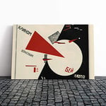 Big Box Art Canvas Print Wall Art El Lissitzky Beat The Whites with The Red | Mounted & Stretched Box Frame Picture | Home Decor for Kitchen, Living Room, Bedroom, Hallway, Multi-Colour, 20x14 Inch