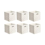 Amazon Basics Lot de 6 cubes de rangement pliables en tissu avec œillets ovales Motif chaîne