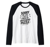 I Had To Finish My Crossword Puzzle, Word Puzzle Raglan Baseball Tee