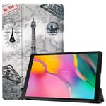 samsung Samsung Galaxy Tab A 10.1 (2019) T510 Designer Tri-Fold Case EiffelTower